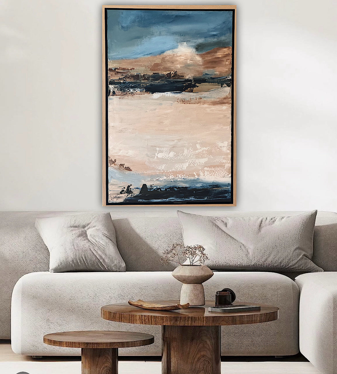 Framed Original Abstract contemporary Oil Painting On Canvas 83x56cm Amalfi Coast Oka