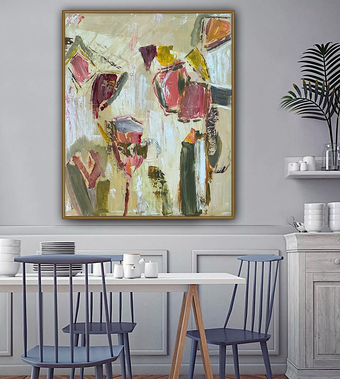 Oka Style Abstract contemporary Oil Painting On Canvas 50 x 60cm Orcia flower