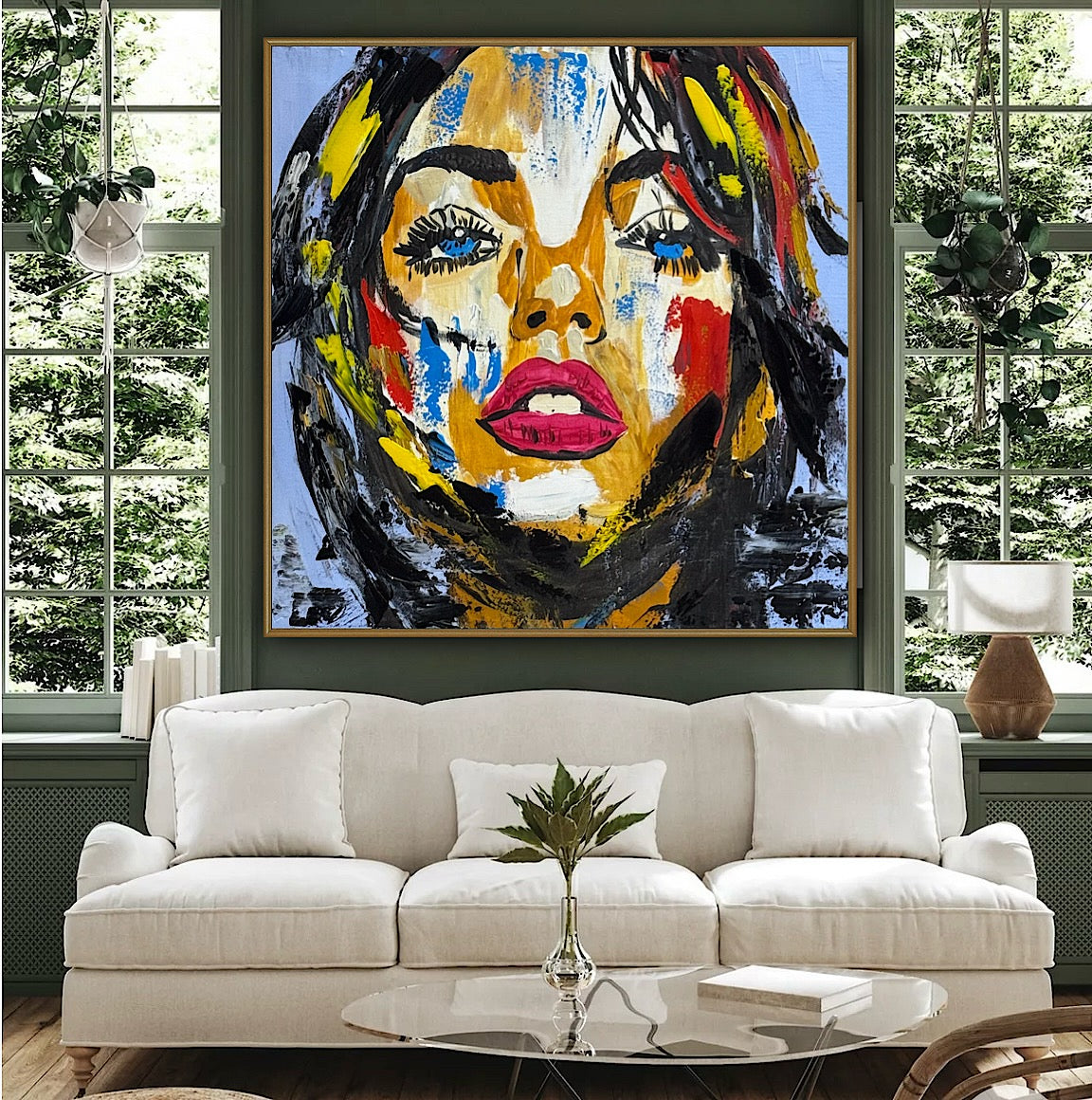 Richter Style Abstract Original Oil Painting On 60 x 60cm canvas Woman portrait Love