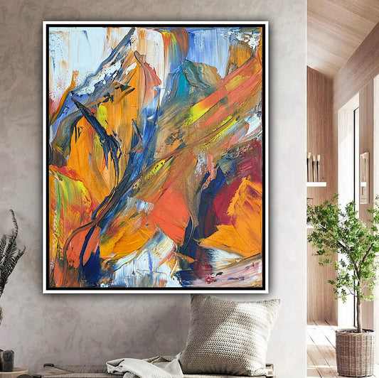 Framed Oka Contemporary Abstract Original Oil Painting serenade of seasons floral