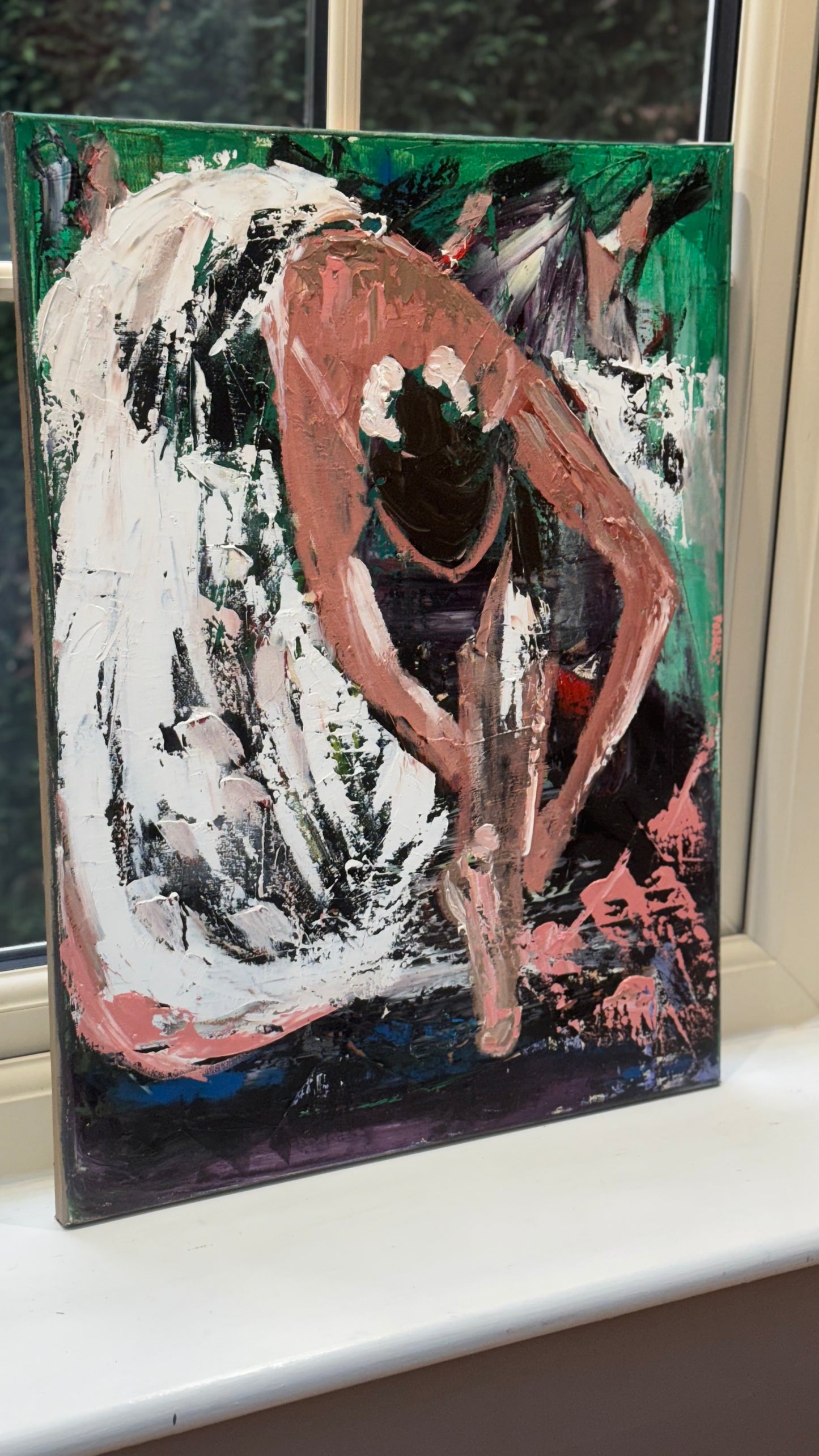 Richter original Abstract Oil Painting On 1.8cm Canvas 45x60cm Ballet Dancer