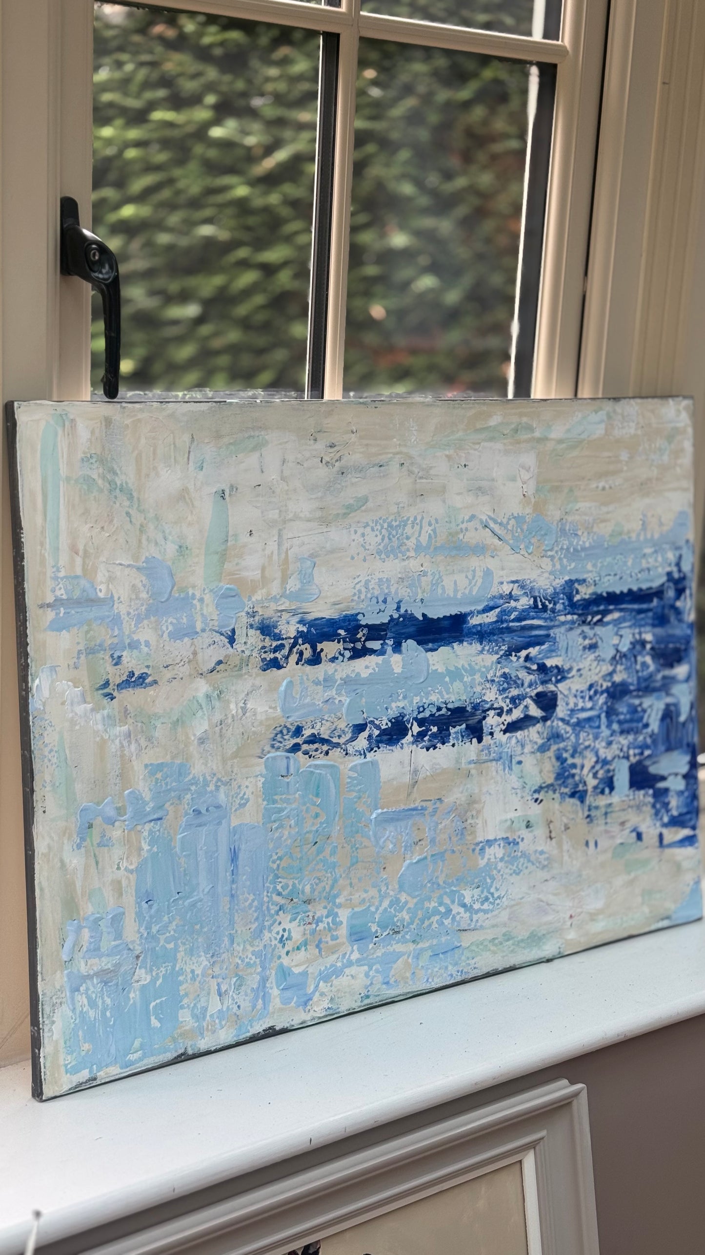 Textured Original Abstract acrylic Painting On Canvas 85 x 60cm Summer Beach