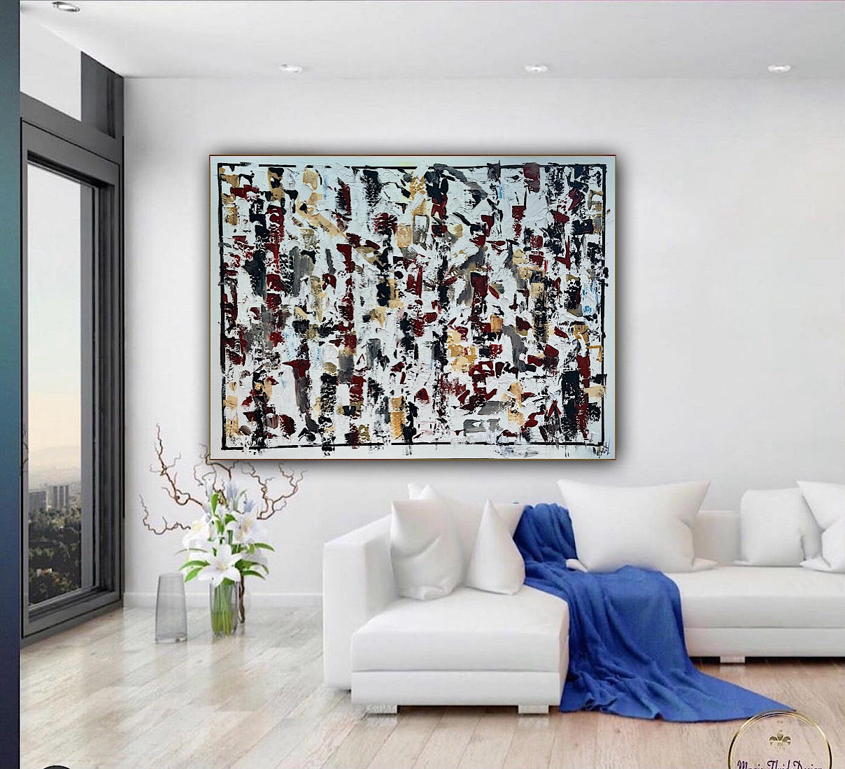 Large Abstract Original Oil Painting On 120x91cm canvas textured Veiled Wilderness