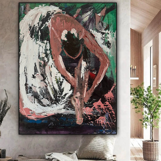 Richter original Abstract Oil Painting On 1.8cm Canvas 45x60cm Ballet Dancer