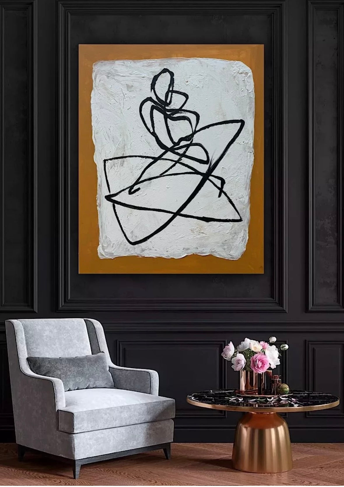 Oka Design Contemporary Abstract Original Oil Painting On 80 x 60cm Canvas Lovers nude