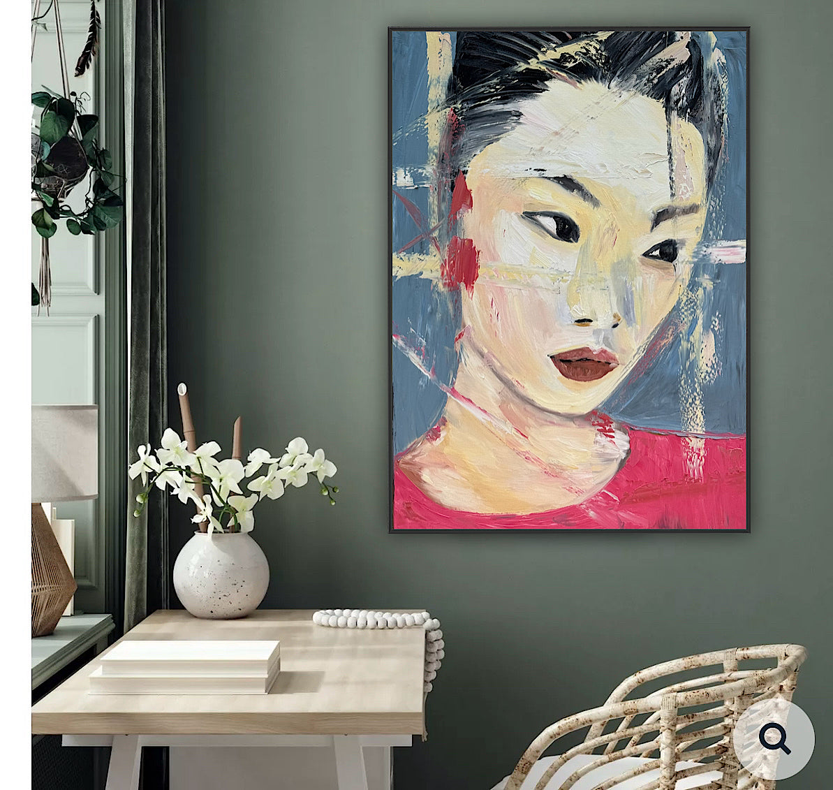 Woman’s portrait Original Abstract Oil Painting On Canvas 85 x 60cm Innocent Soul