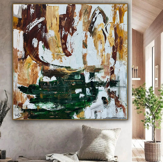 Oka Contemporary Abstract Original Oil Painting On Canvas 100 x 100cm Forest Walk
