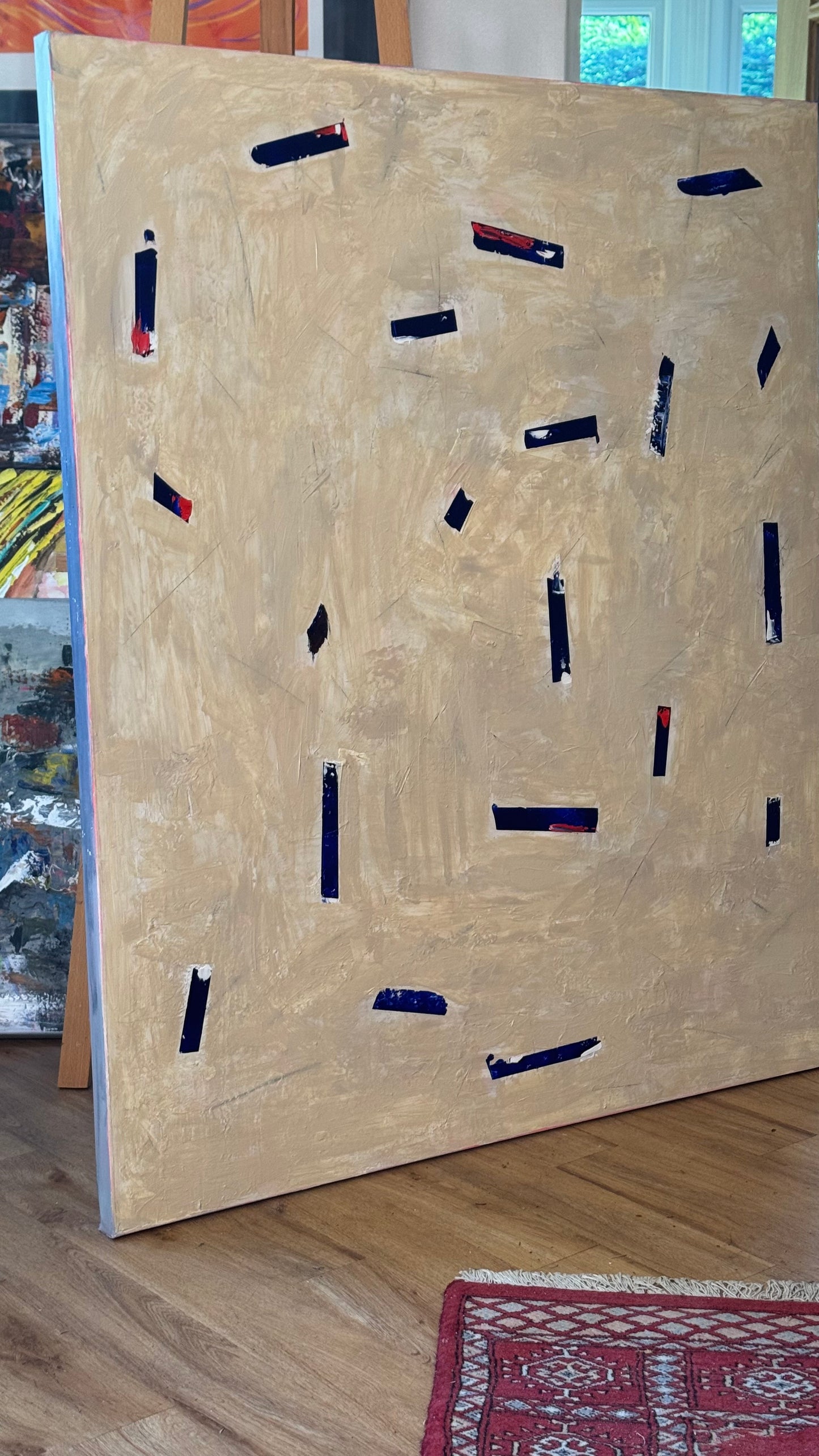Richter Original Abstract Oil Painting On Canvas 120x100x4cm ‘in the middle of it ‘