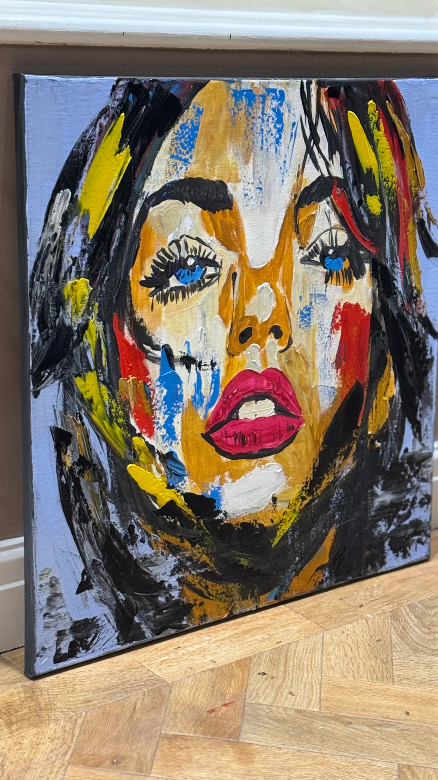 Richter Style Abstract Original Oil Painting On 60 x 60cm canvas Woman portrait Love