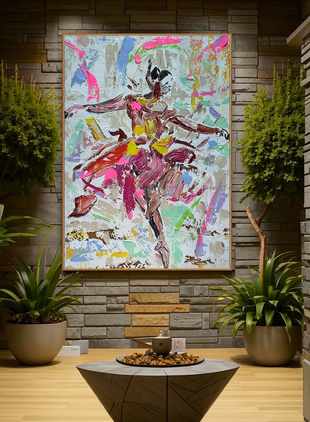 Ballet dancer Original modern Abstract Oil Painting On Canvas 85 x 60cm Oka