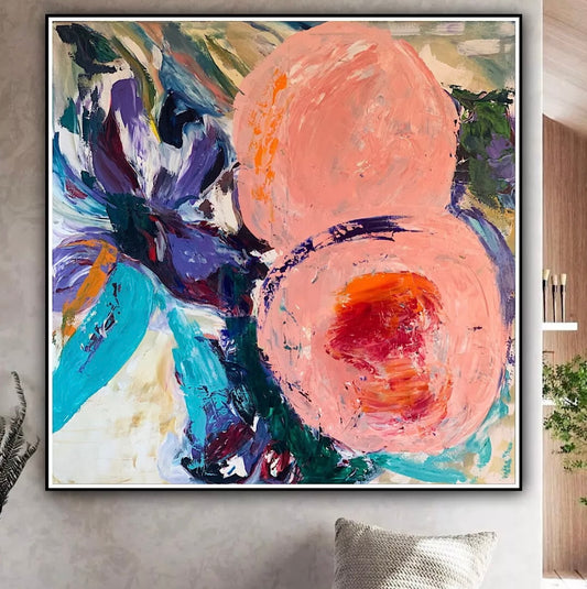 Richter Abstract Impressionist Original Oil Painting on 100x100cm ‘Peach Tree’