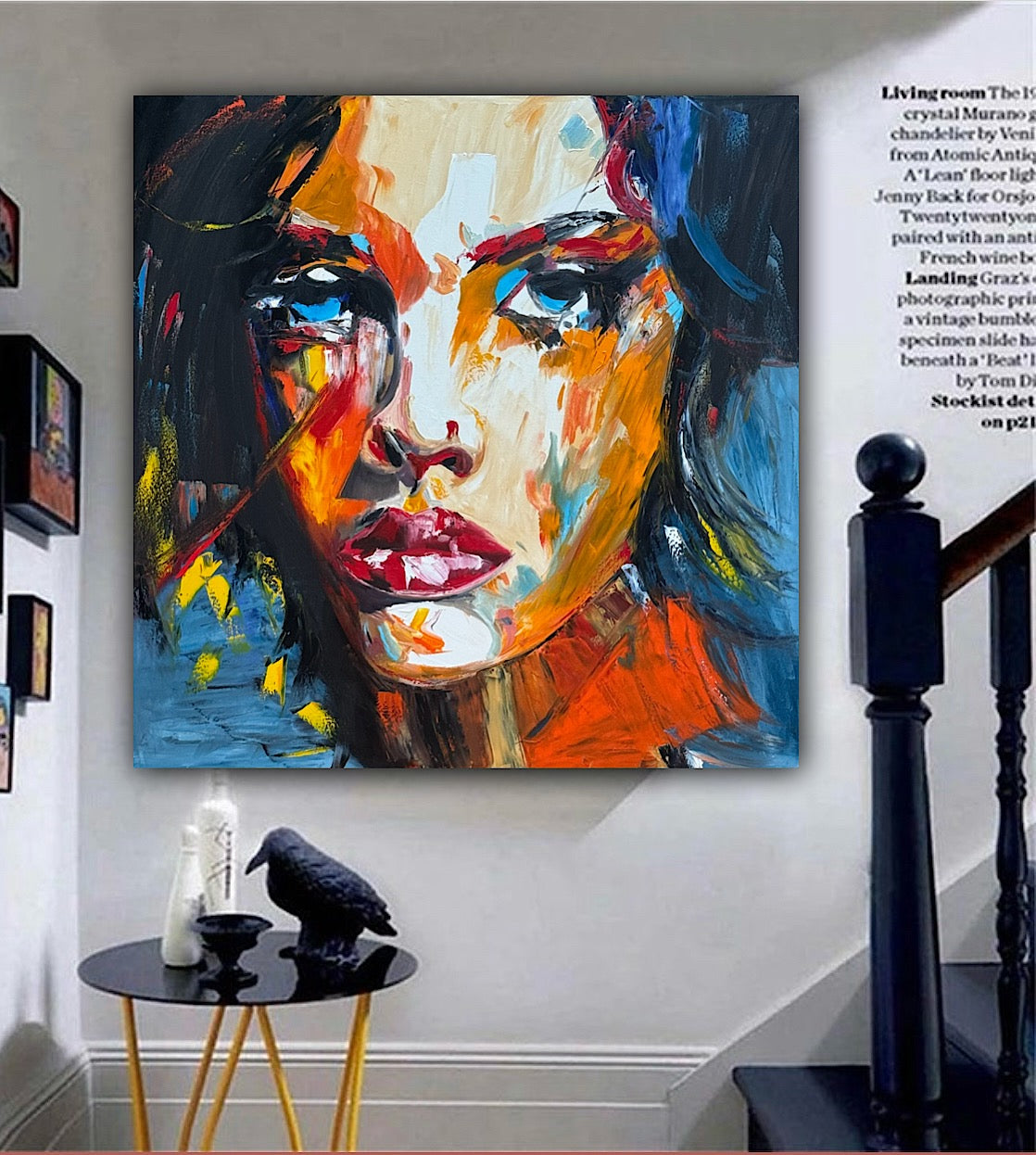 Richter Style Abstract Original Oil Painting On 100 x 100cm canvas Serenity in her eyes portrait