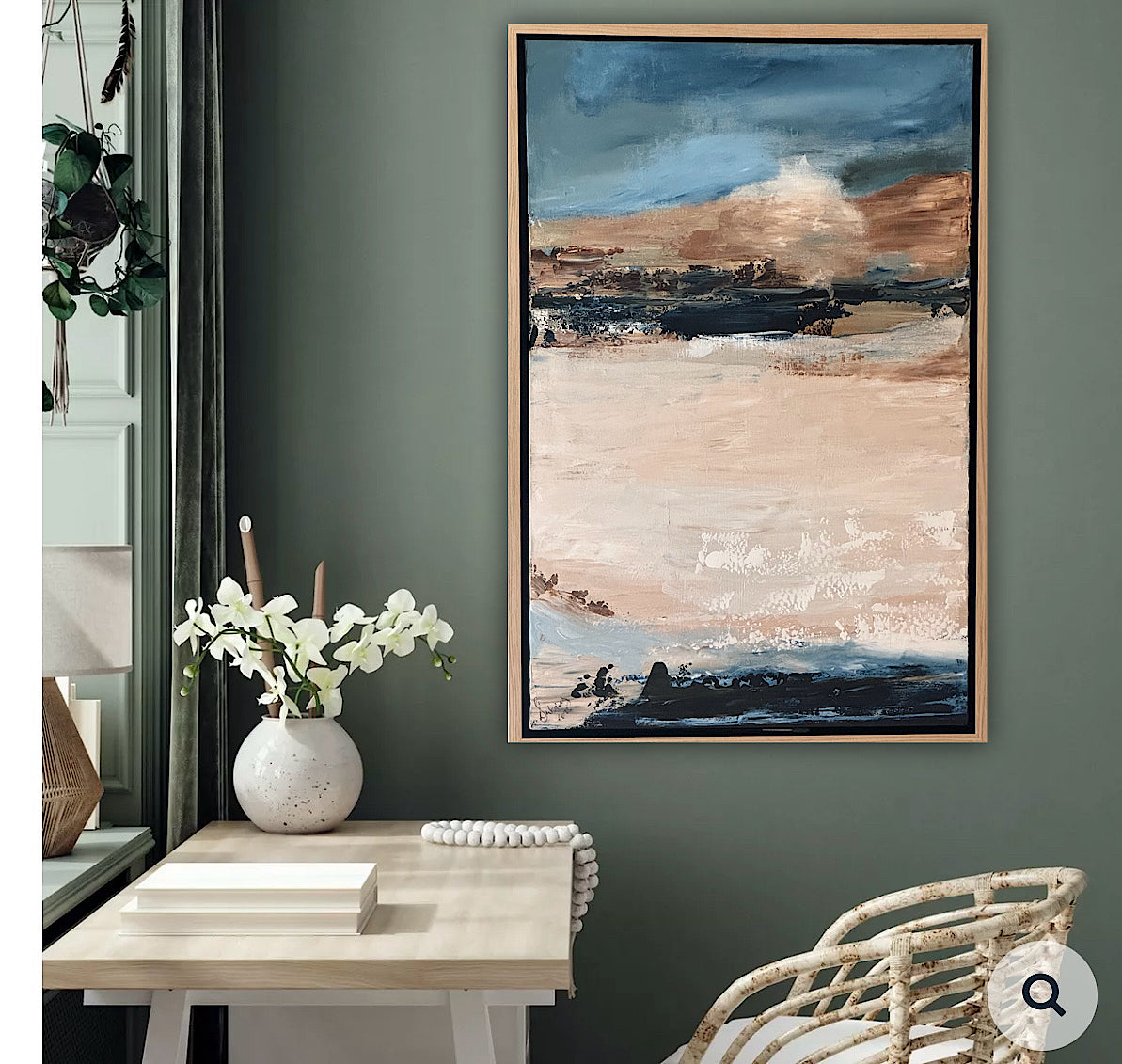 Framed Original Abstract contemporary Oil Painting On Canvas 83x56cm Amalfi Coast Oka