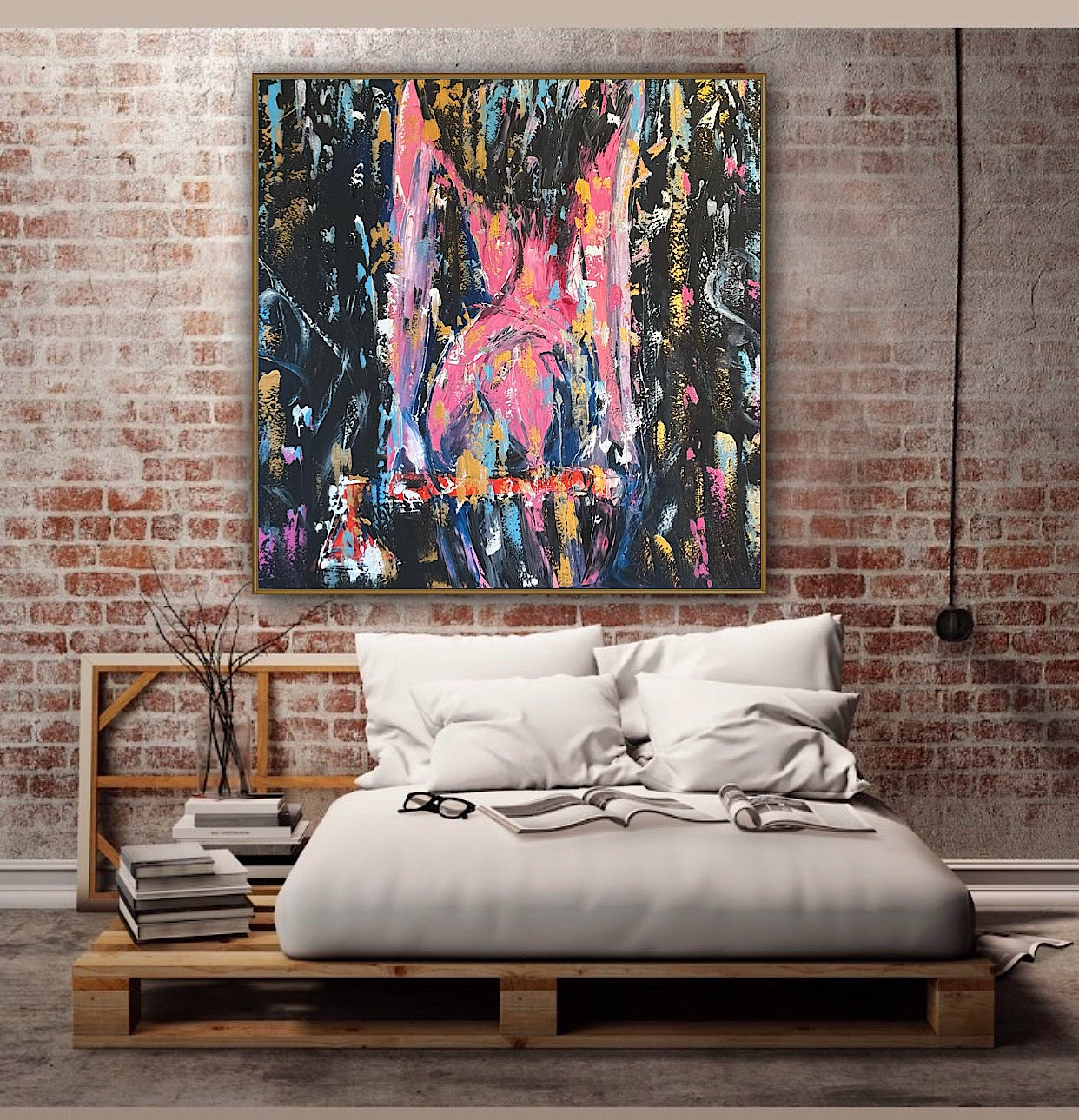 Richter StyLe Abstract Original Oil Painting On Canvas 100x100cm Nude Dancer