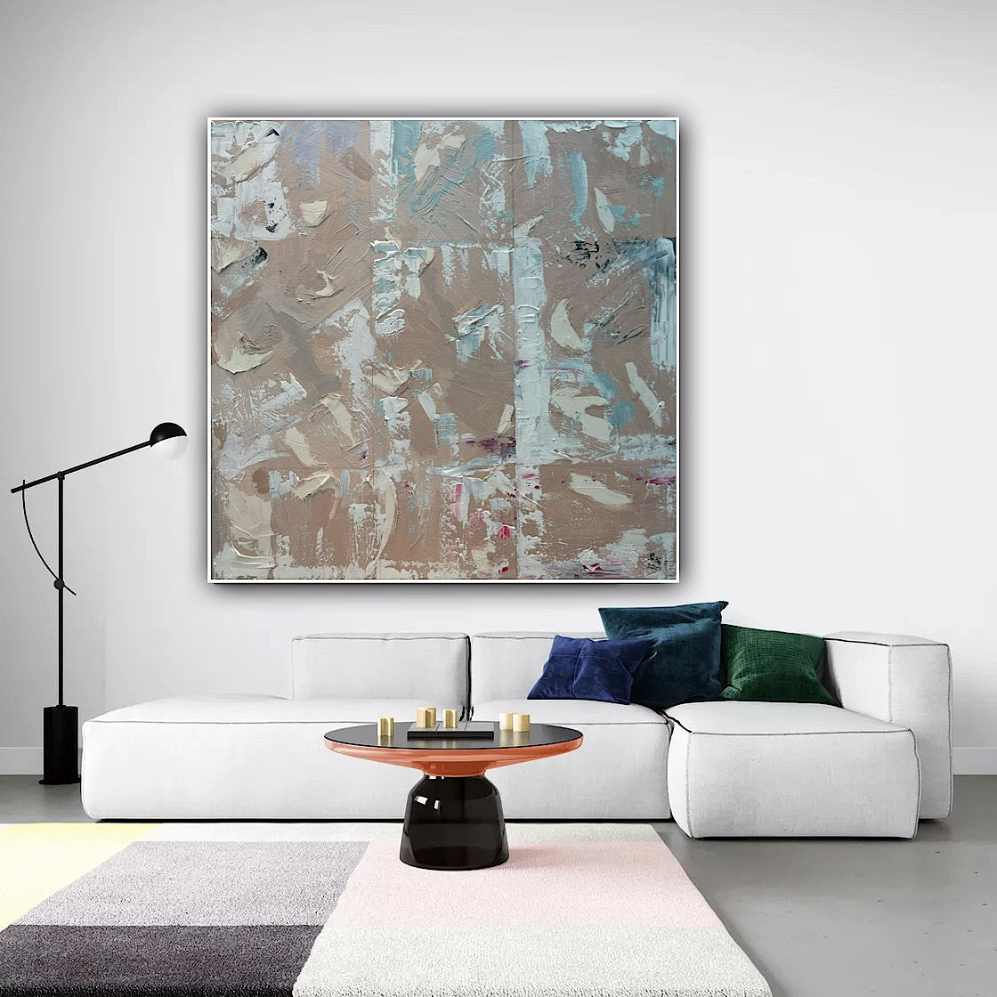 Oka Contemporary Abstract Original Oil Painting 80 x 80cm textured Mountains