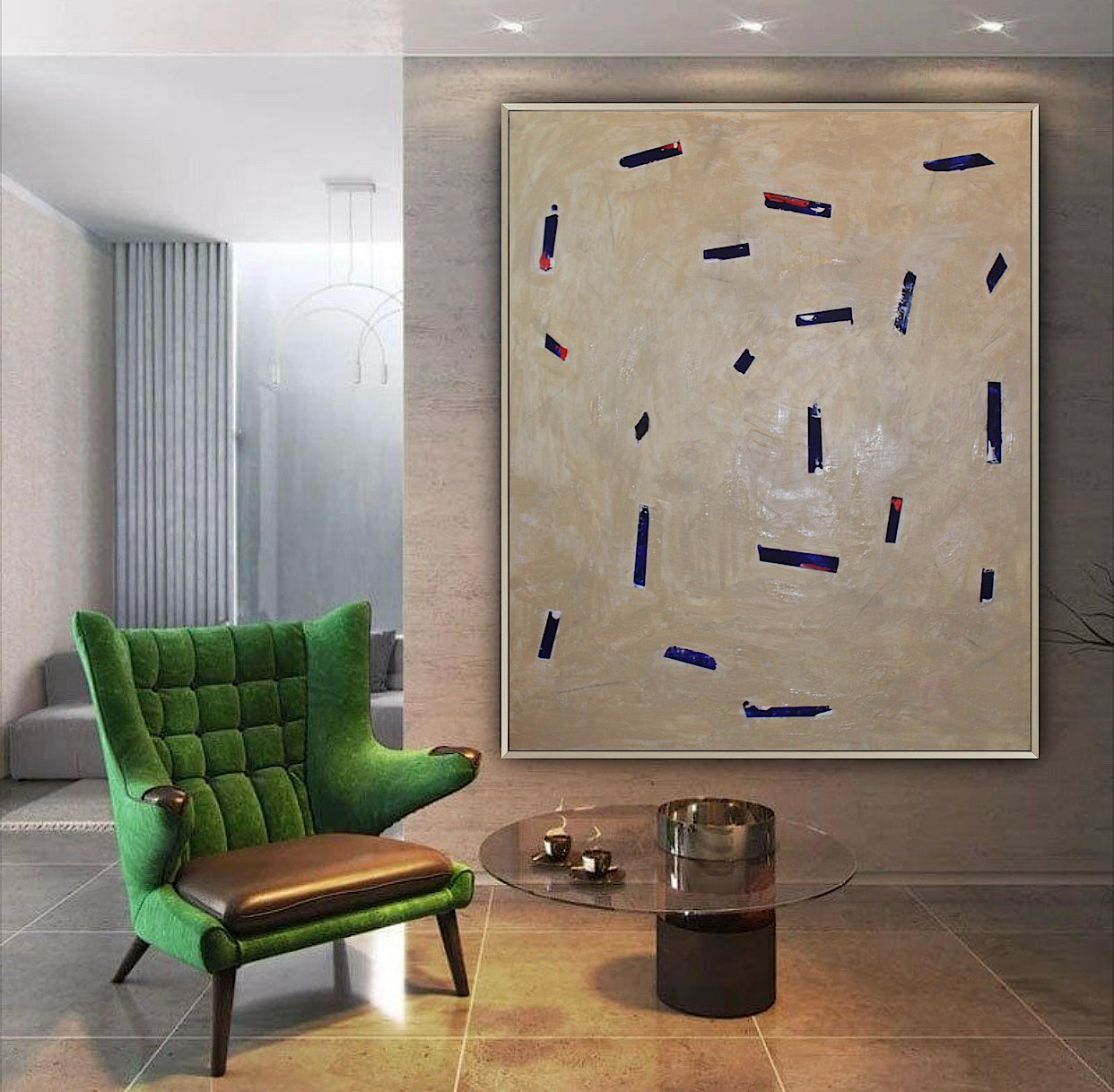 Richter Original Abstract Oil Painting On Canvas 120x100x4cm ‘in the middle of it ‘