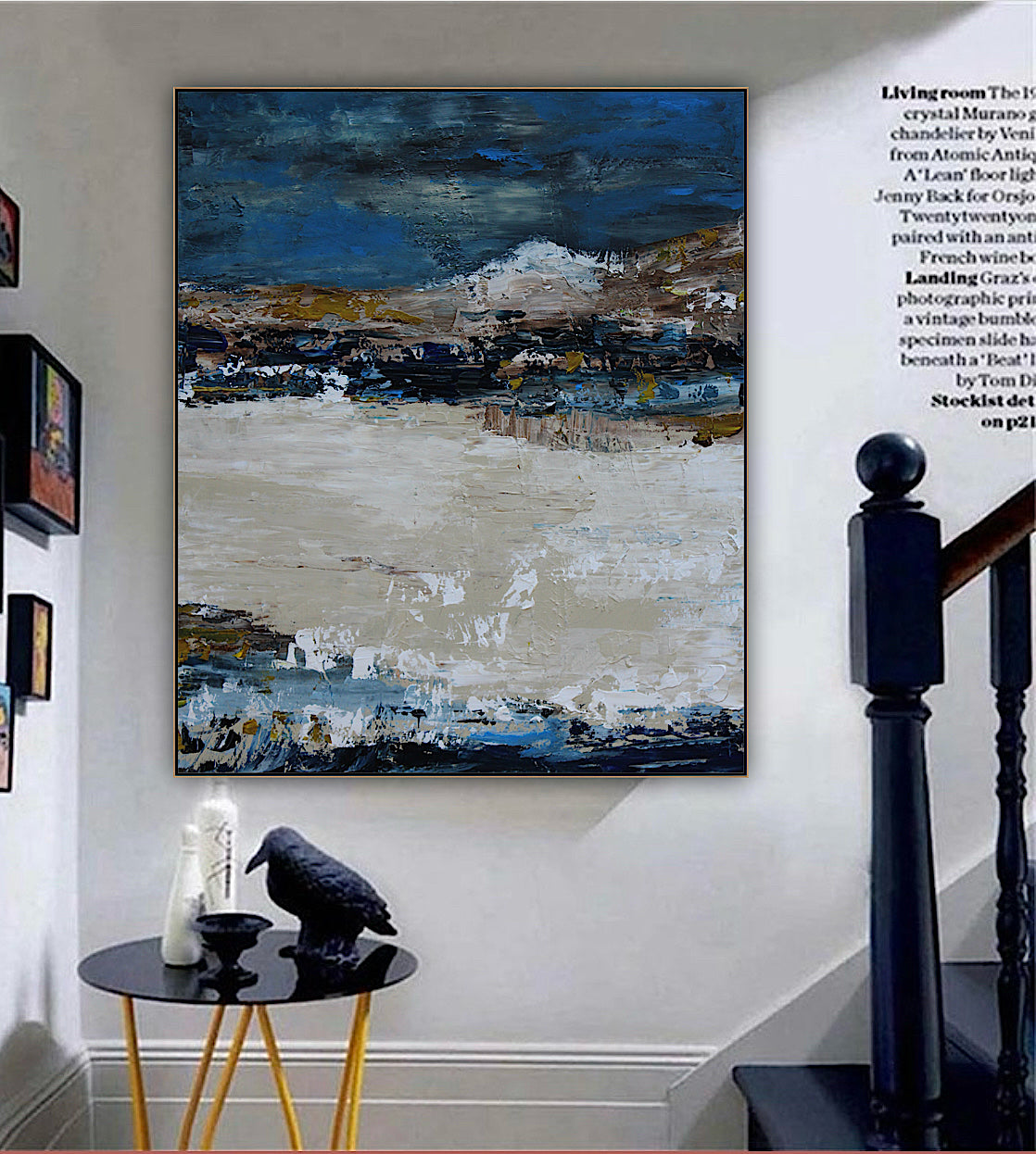 Original Abstract contemporary Oil Painting On Canvas 90x76cm Amalfi Coast Oka