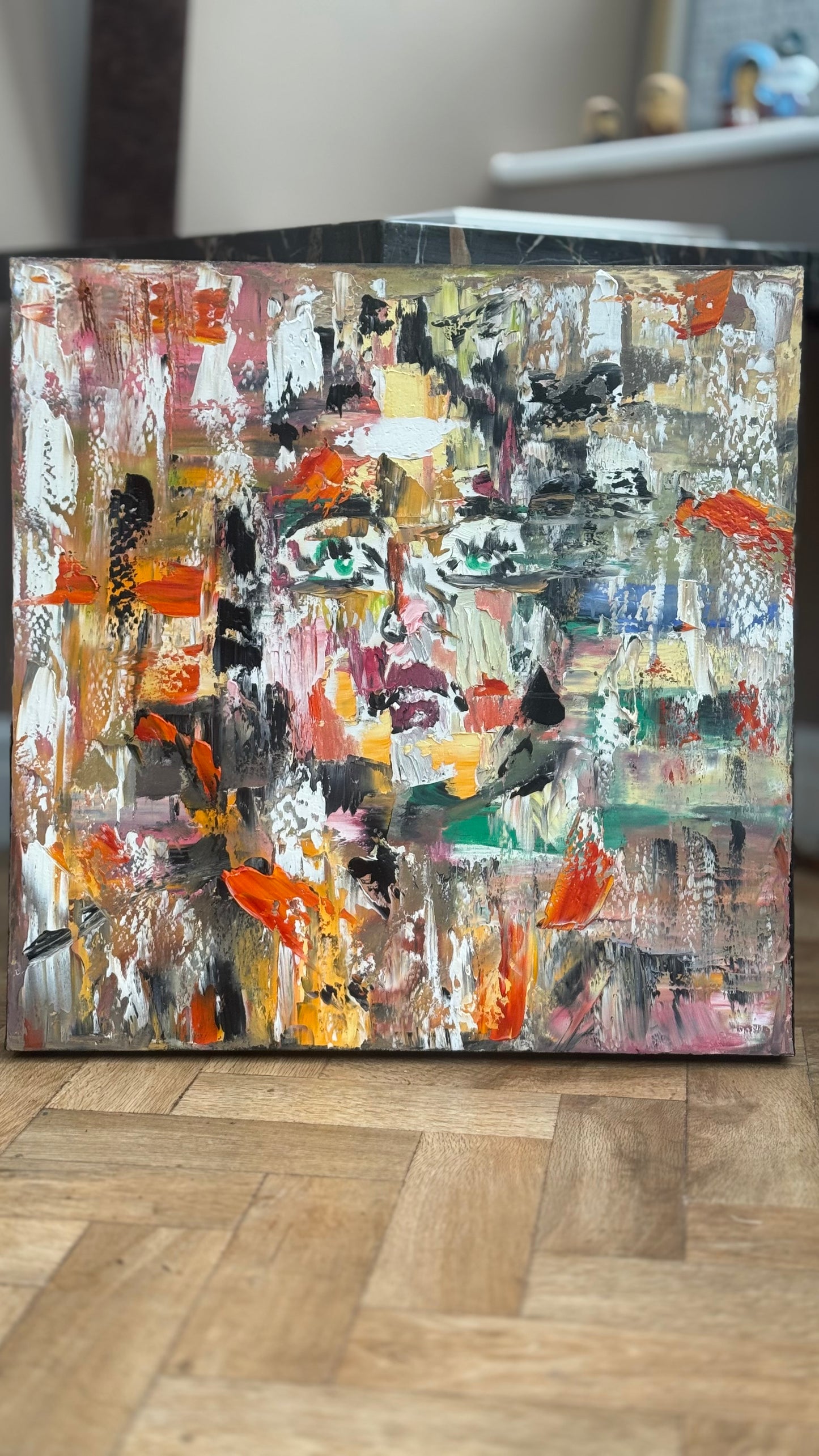 Oka Contemporary Abstract Original Oil Painting On Canvas 80x80cm Woman’s Dreams textured