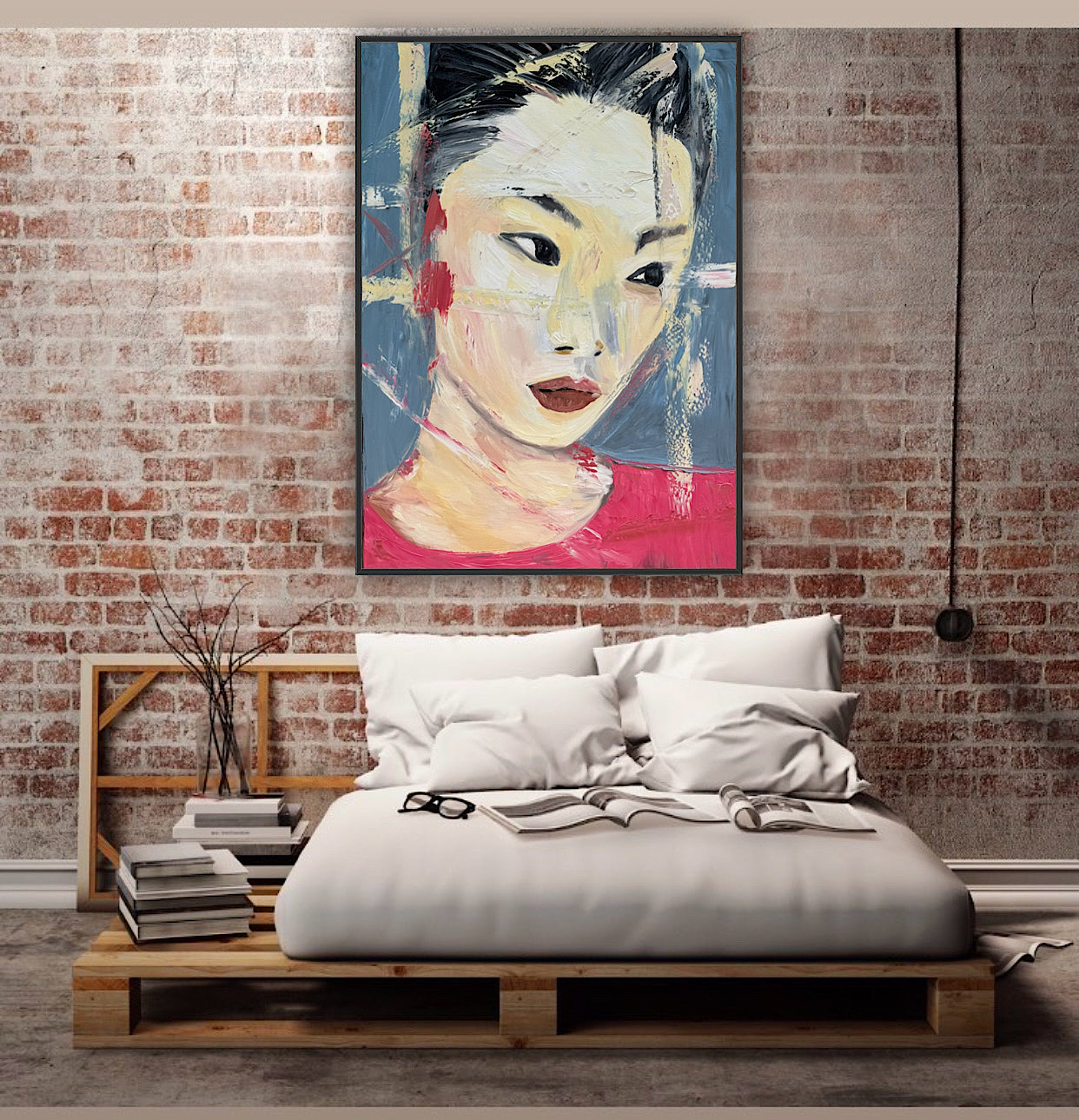 Woman’s portrait Original Abstract Oil Painting On Canvas 85 x 60cm Innocent Soul