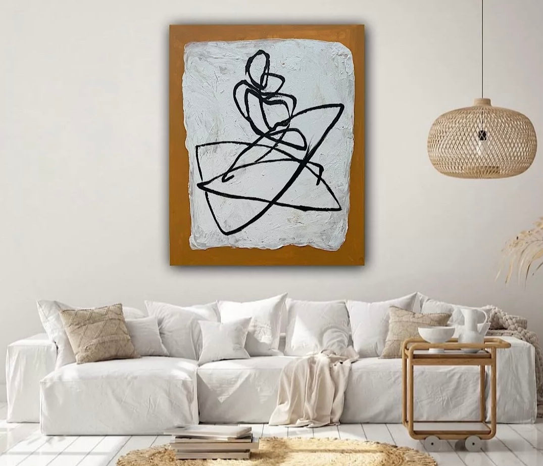 Oka Design Contemporary Abstract Original Oil Painting On 80 x 60cm Canvas Lovers nude