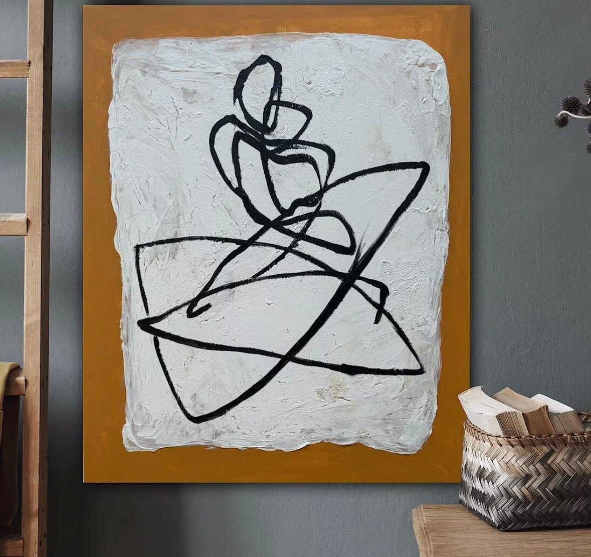 Oka Design Contemporary Abstract Original Oil Painting On 80 x 60cm Canvas Lovers nude