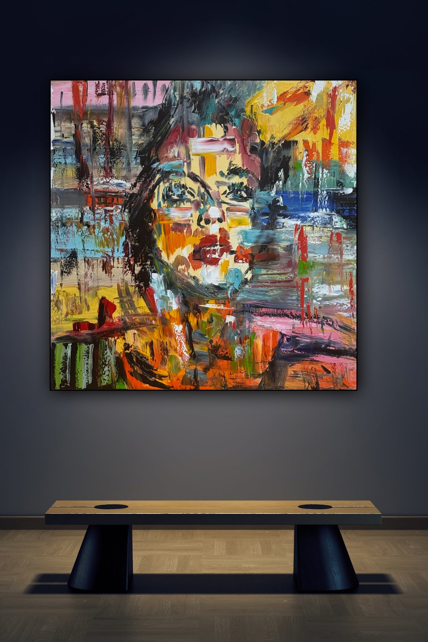 Contemporary Abstract Original Oil Painting On Canvas 80x80cm Graffiti Art Woman’s portrait