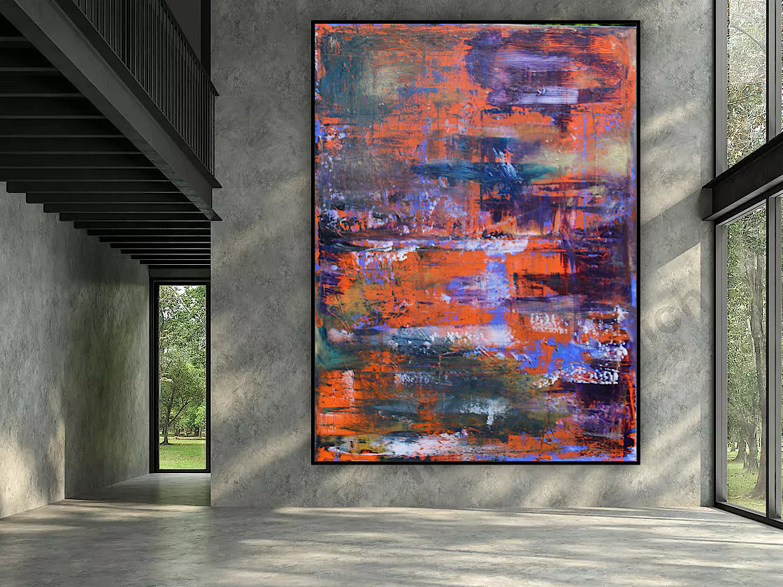 Large Abstract Original Oil Painting On 100x80cm canvas Oka Reflections