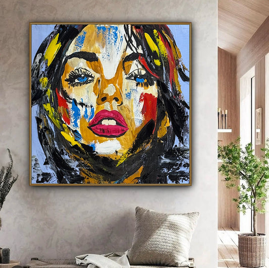 Richter Style Abstract Original Oil Painting On 60 x 60cm canvas Woman portrait Love