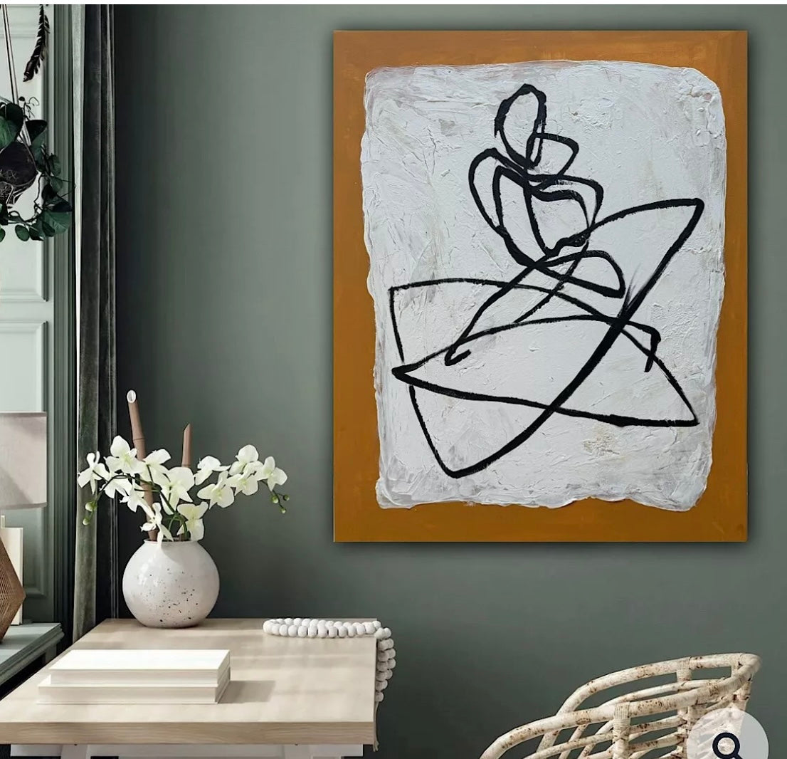 Oka Design Contemporary Abstract Original Oil Painting On 80 x 60cm Canvas Lovers nude