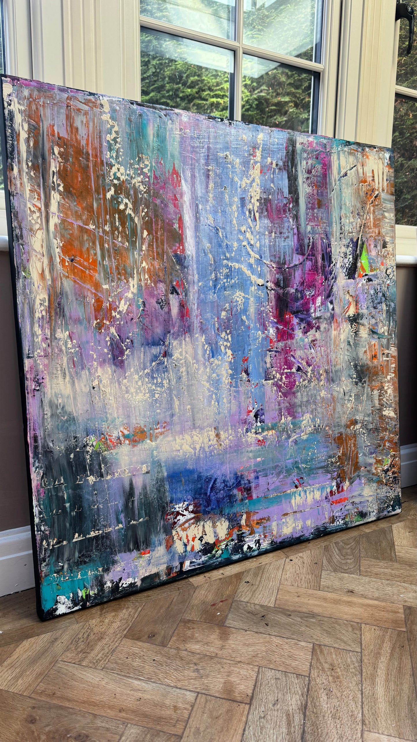 Contemporary Style Abstract Original Oil Painting on 90x90cm Canvas Palimpsest