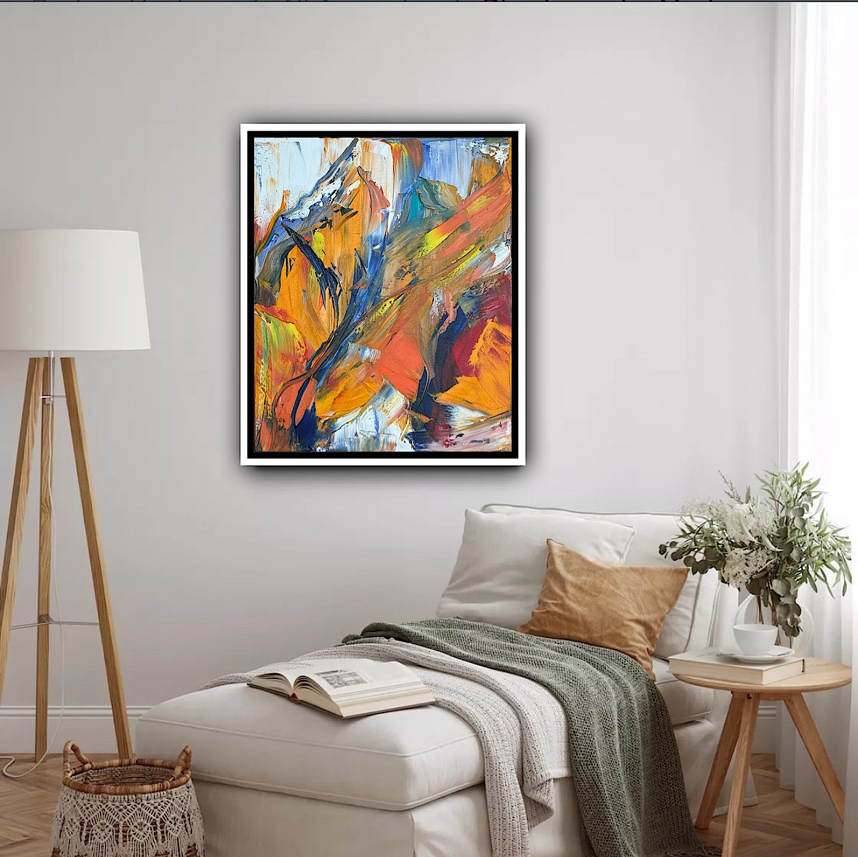 Framed Oka Contemporary Abstract Original Oil Painting serenade of seasons floral