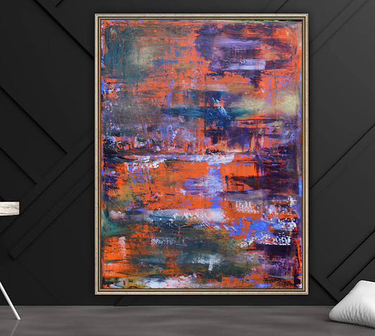 Large Abstract Original Oil Painting On 100x80cm canvas Oka Reflections