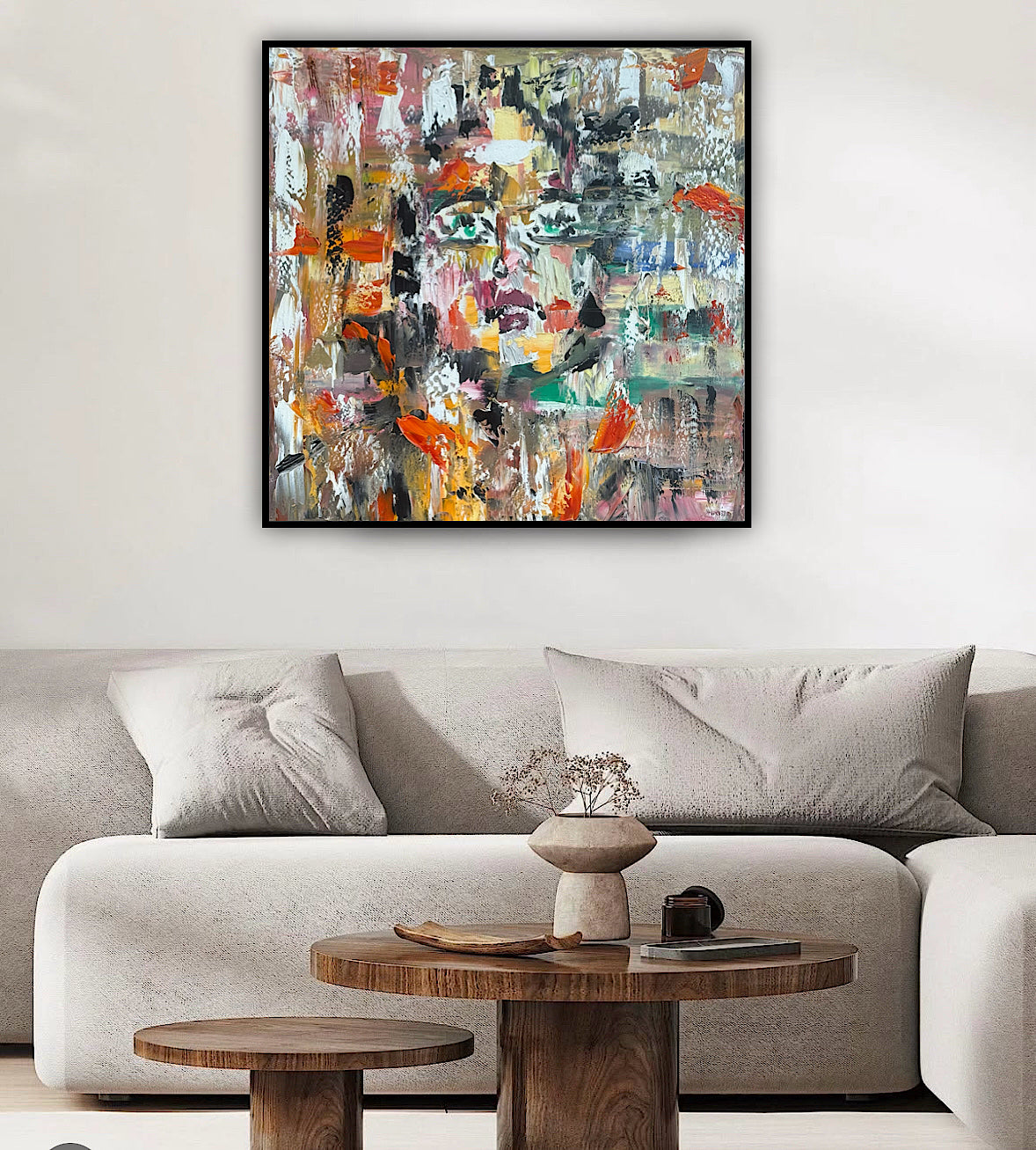 Oka Contemporary Abstract Original Oil Painting On Canvas 80x80cm Woman’s Dreams textured