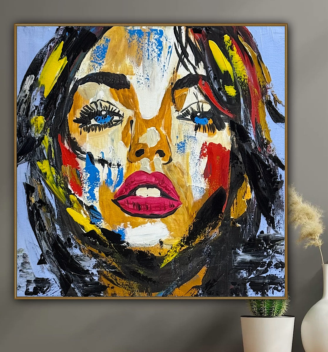 Richter Style Abstract Original Oil Painting On 60 x 60cm canvas Woman portrait Love