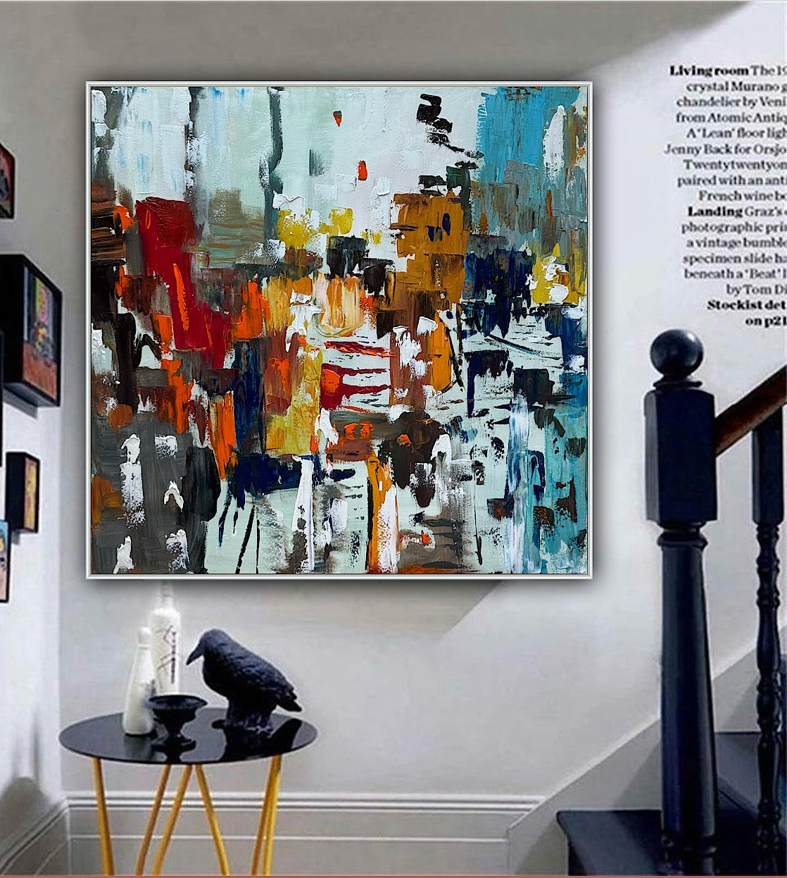Oka Contemporary Abstract Original Oil Painting 100x100cm canvas Cityscape abstract