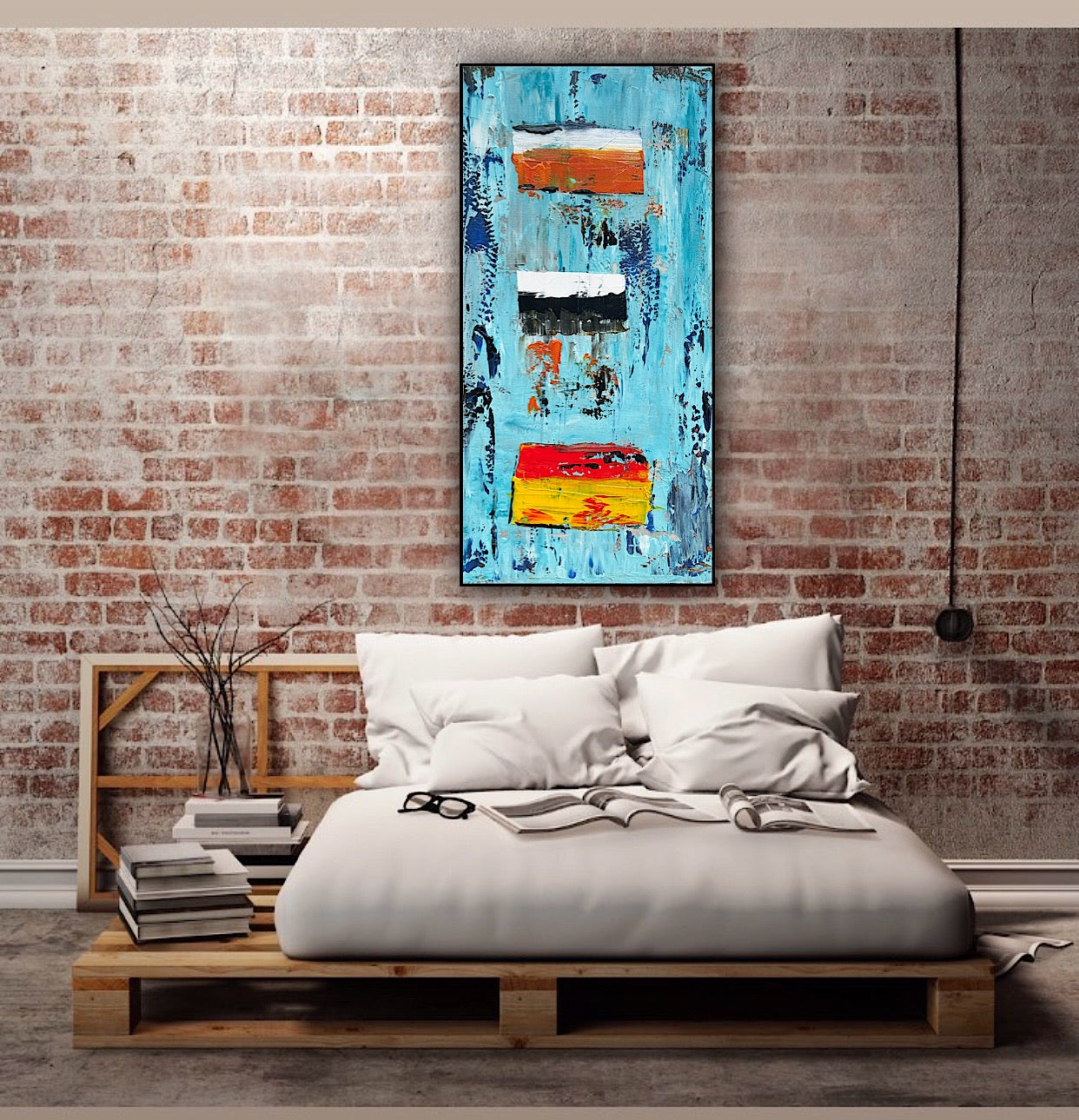 Oka Contemporary Abstract Original Oil Painting 30cm x 60cm textured Essenes of Strength