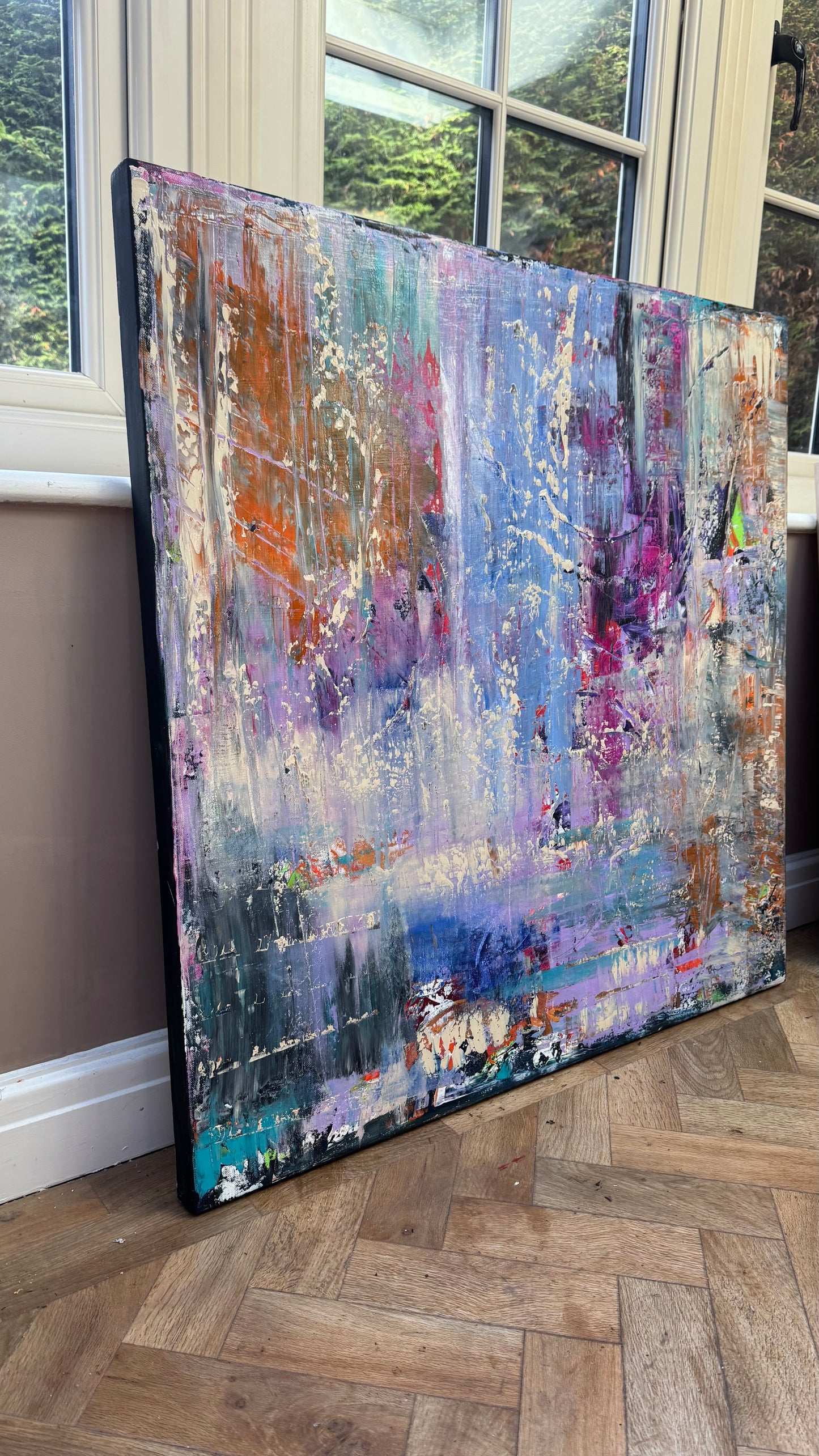 Contemporary Style Abstract Original Oil Painting on 90x90cm Canvas Palimpsest