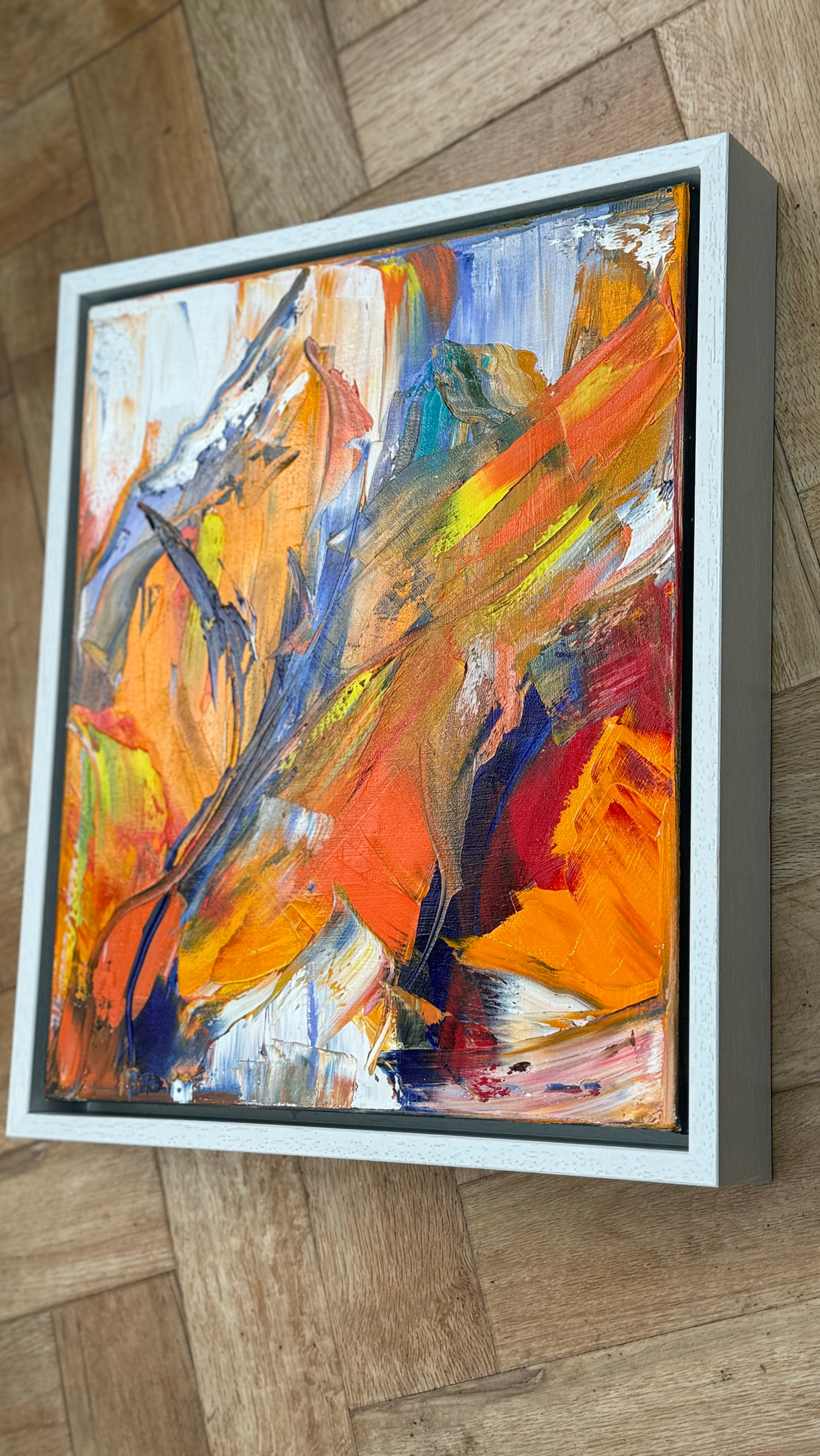Framed Oka Contemporary Abstract Original Oil Painting serenade of seasons floral