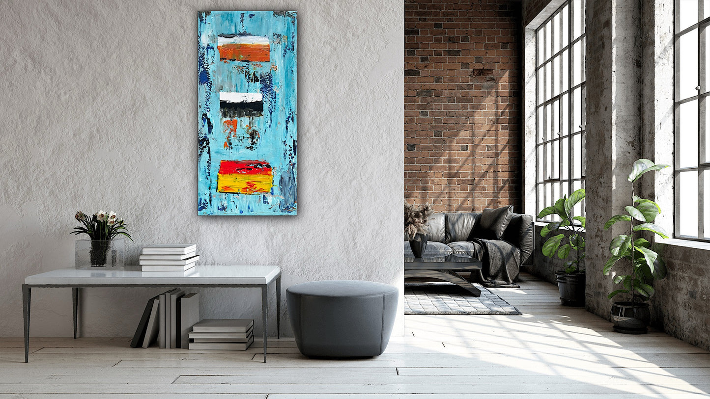 Oka Contemporary Abstract Original Oil Painting 30cm x 60cm textured Essenes of Strength