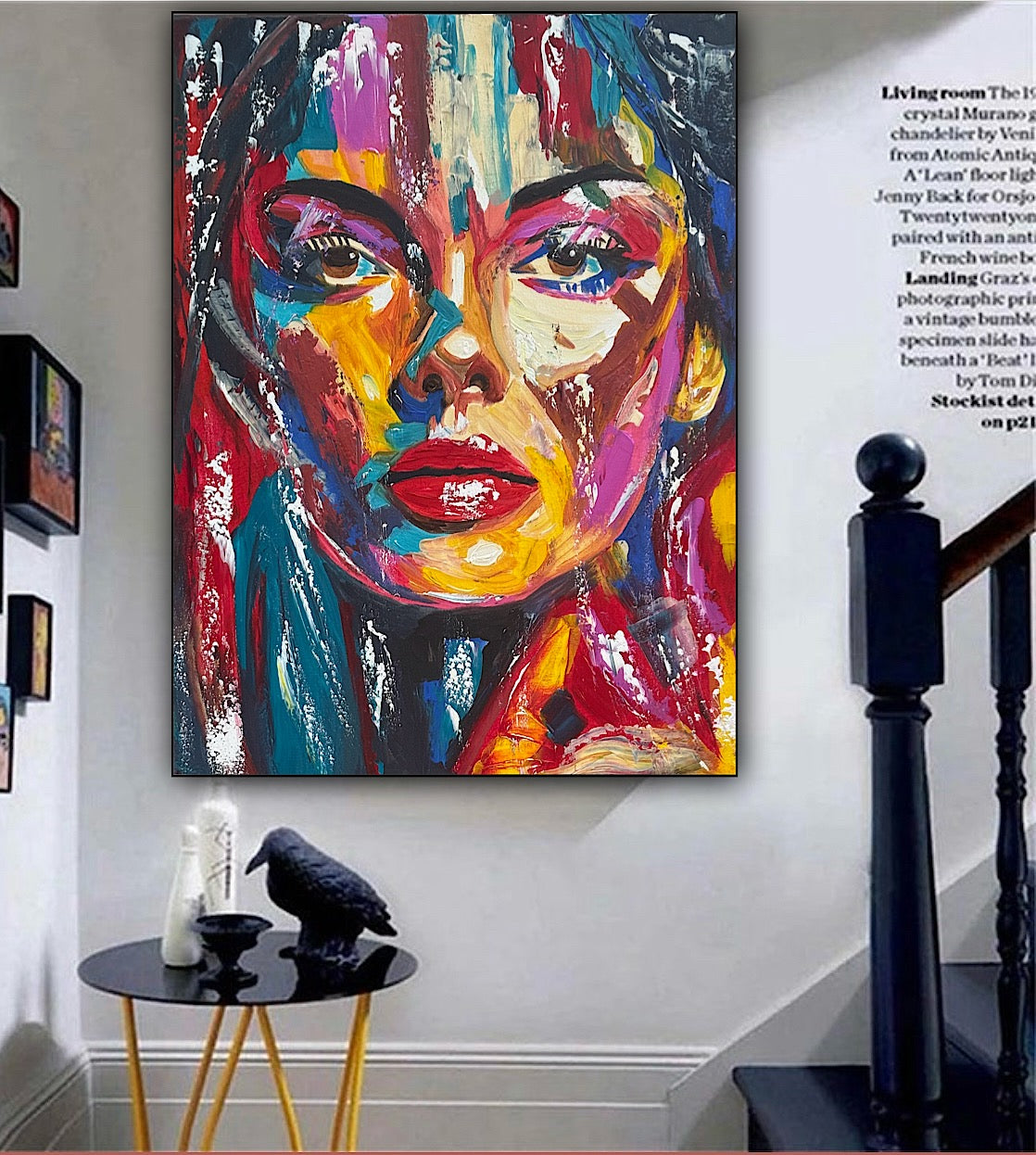 Contemporary Abstract Original Oil Painting On Canvas 80x60cm Poser Within Woman’s portrait