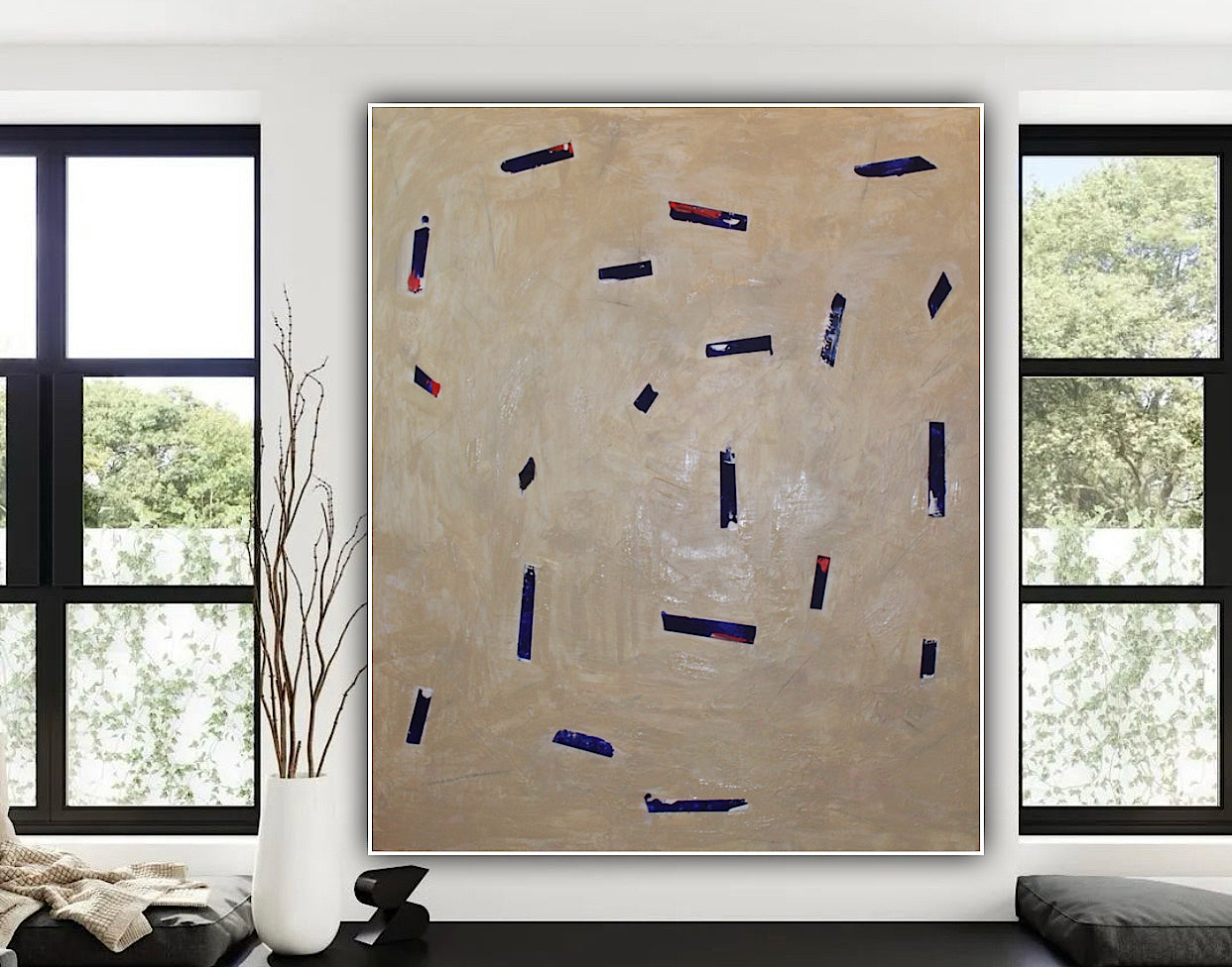 Richter Original Abstract Oil Painting On Canvas 120x100x4cm ‘in the middle of it ‘