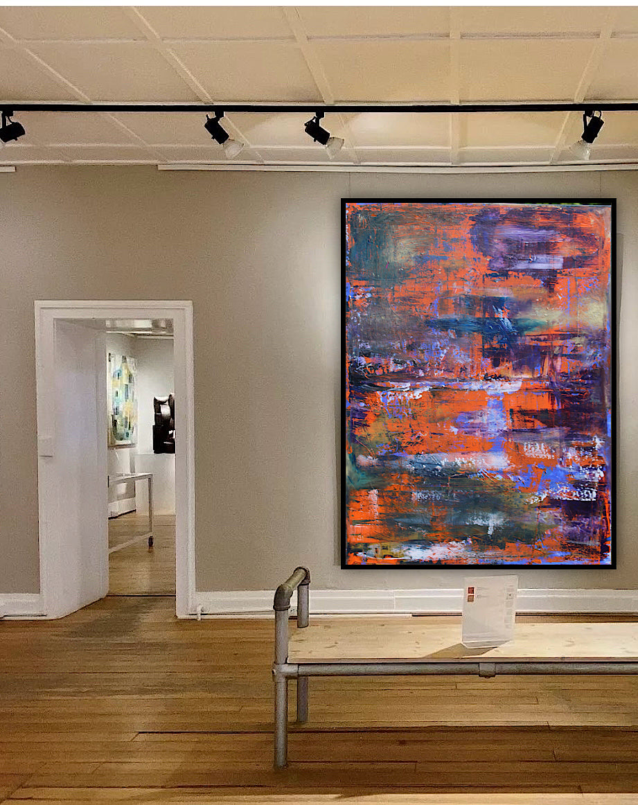 Large Abstract Original Oil Painting On 100x80cm canvas Oka Reflections