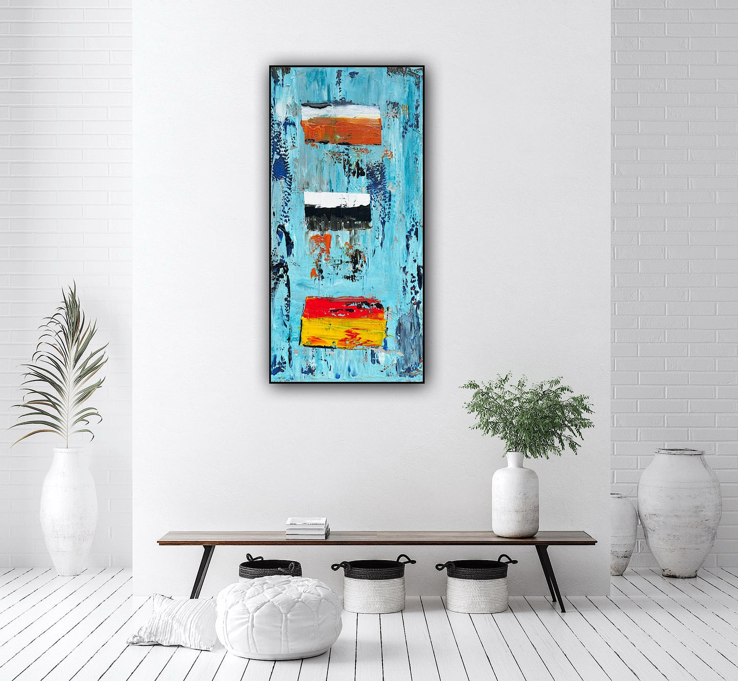 Oka Contemporary Abstract Original Oil Painting 30cm x 60cm textured Essenes of Strength