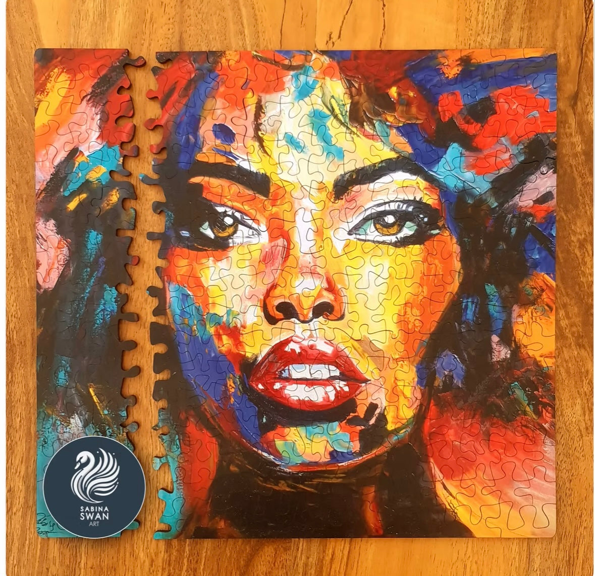 Art Wooden Puzzle for Adults Sabina Swan Art Original Jigsaw Hazel eyes