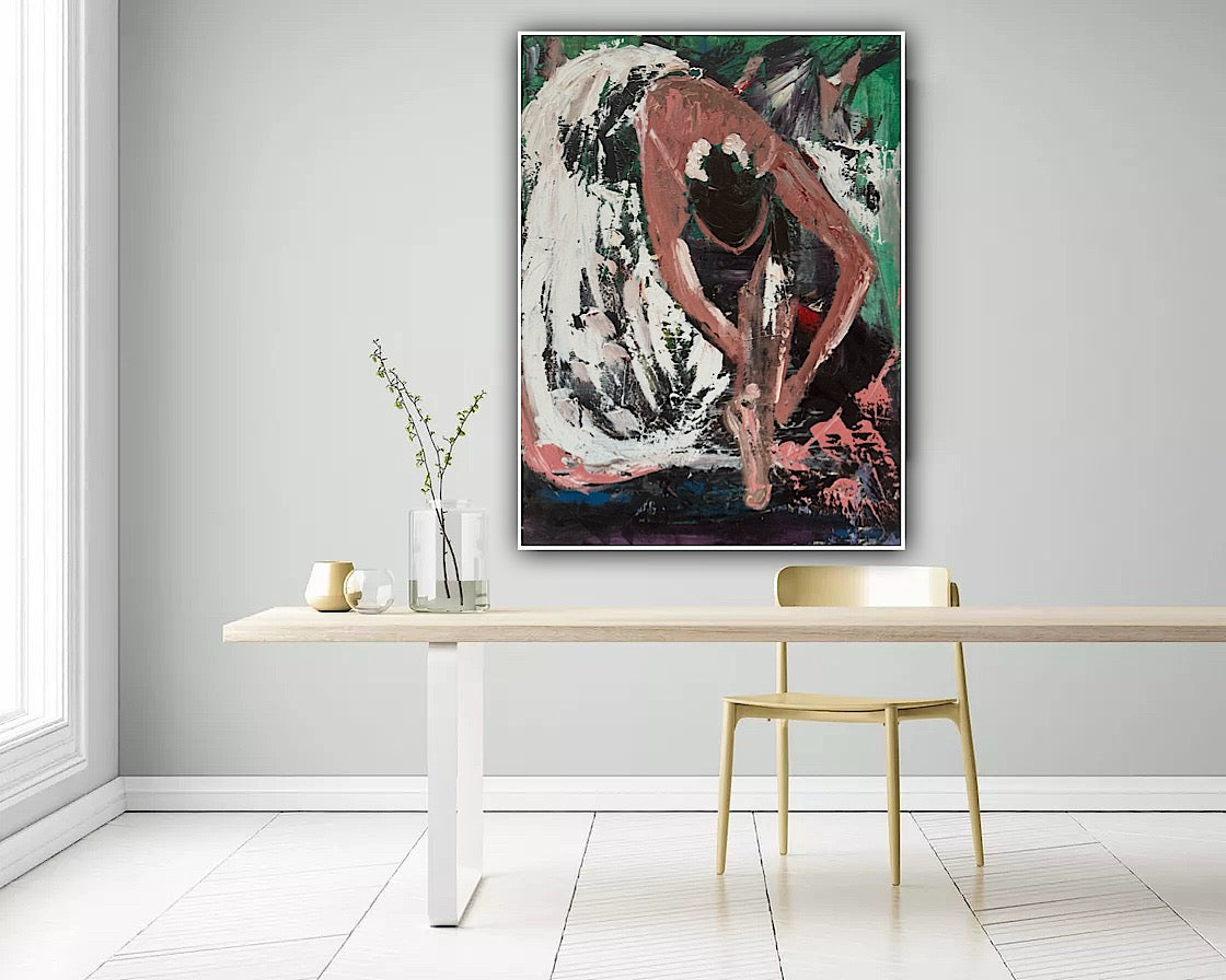 Richter original Abstract Oil Painting On 1.8cm Canvas 45x60cm Ballet Dancer