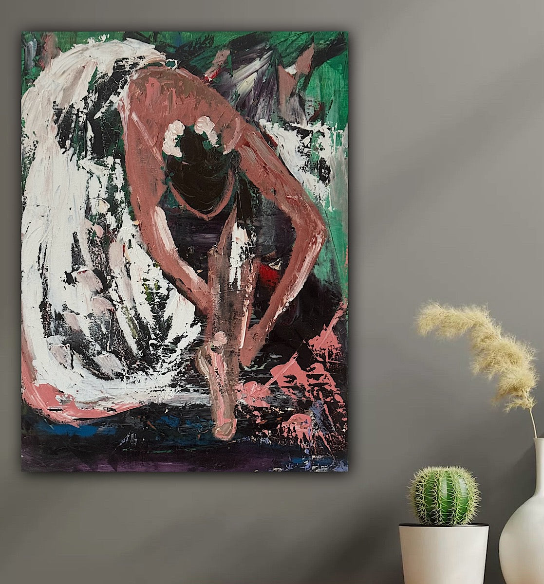 Richter original Abstract Oil Painting On 1.8cm Canvas 45x60cm Ballet Dancer