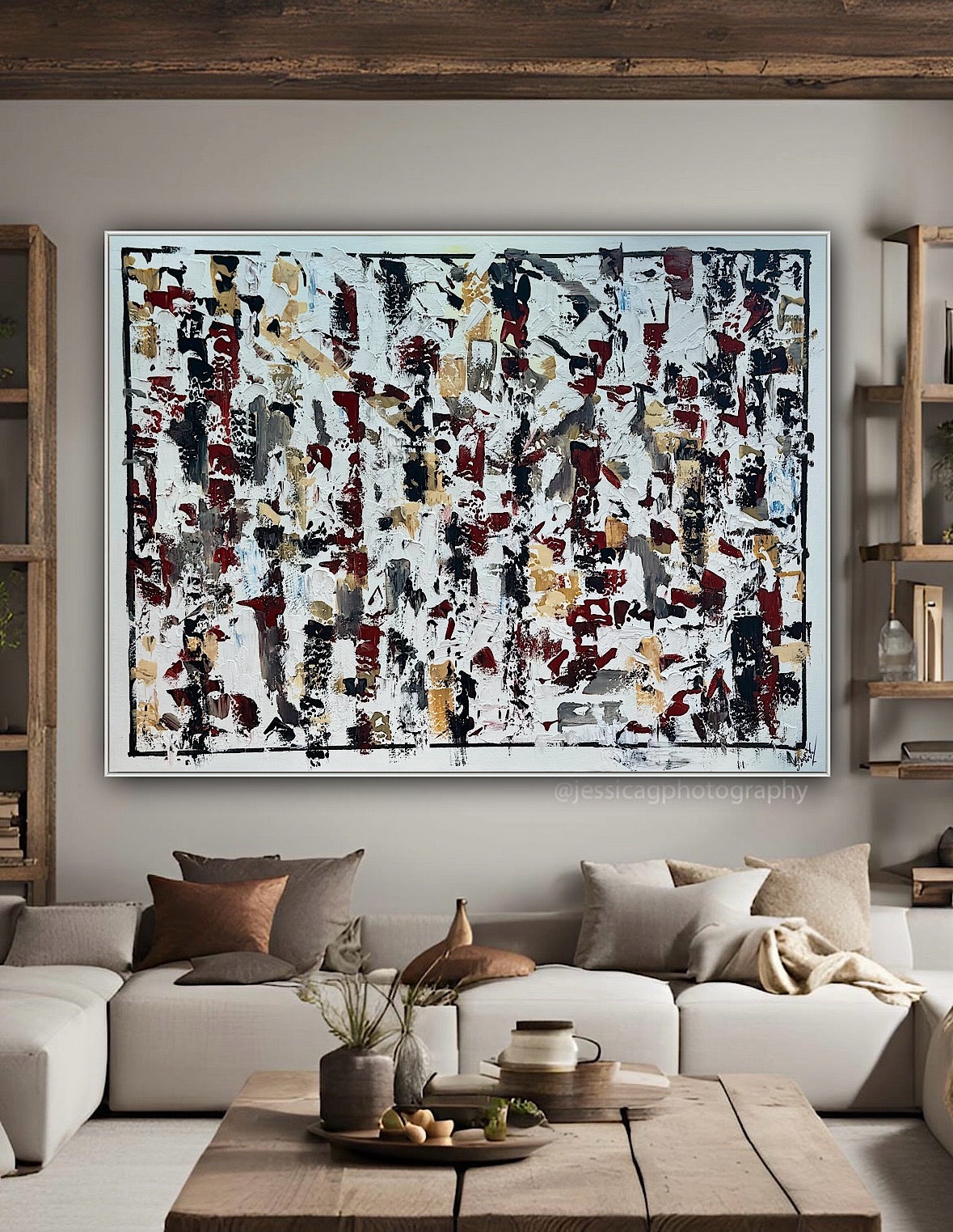 Large Abstract Original Oil Painting On 120x91cm canvas textured Veiled Wilderness
