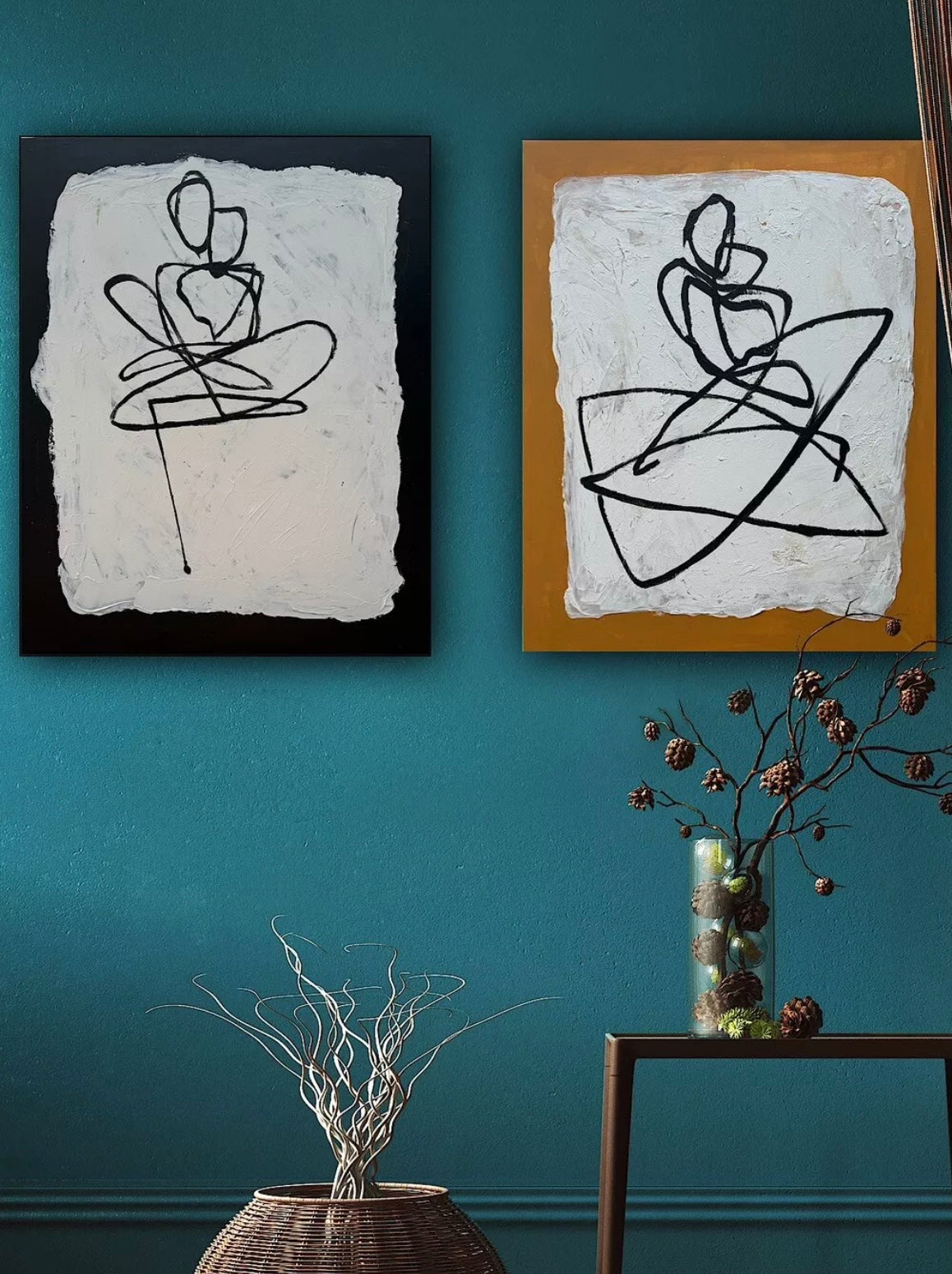 Oka Design Contemporary Abstract Original Oil Painting On 80 x 60cm Canvas Lovers nude