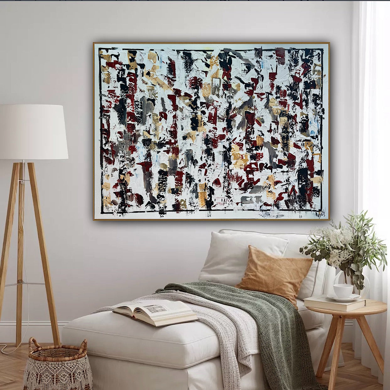 Large Abstract Original Oil Painting On 120x91cm canvas textured Veiled Wilderness