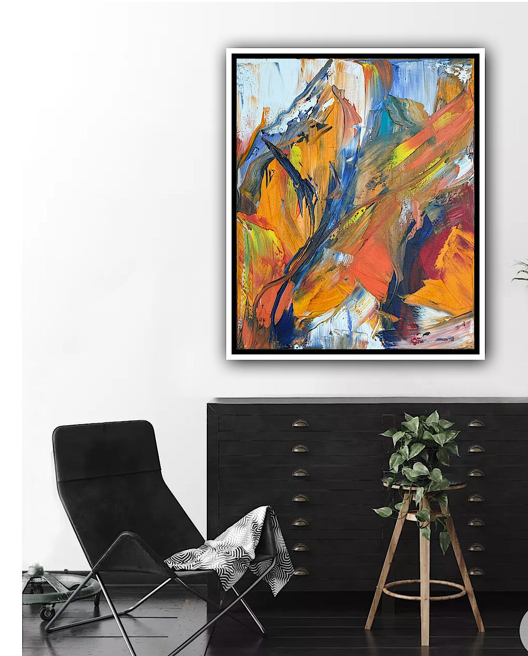 Framed Oka Contemporary Abstract Original Oil Painting serenade of seasons floral